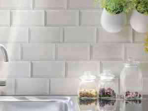 Azulejo Cerámica Baño Cocina Brillante Biselado Subway Tile Blanco