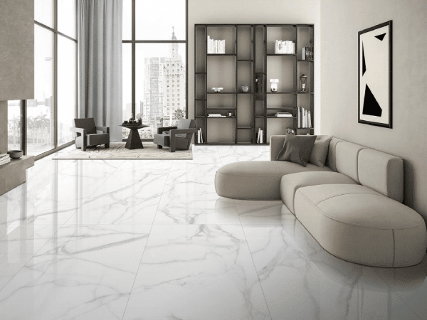 Porcelanato Statuario Silver Brillante Rectificado