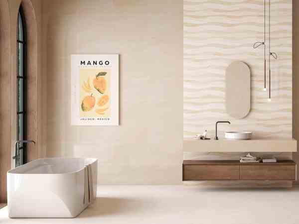 Azulejo Cerámica Baño Cocina North Marfil / Decorado Brillante