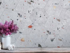 Azulejo Porcelanato Hexagonal Sonar Silver