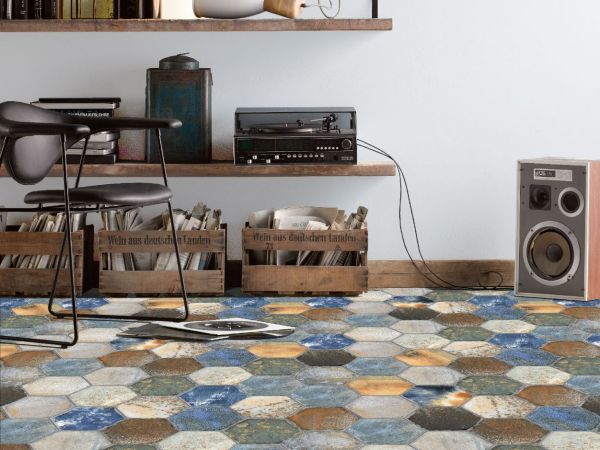 Azulejo Porcelanato Dorne Mix Hexagonal