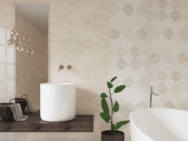 Azulejo Cerámica Baño Cocina Sener Crema Brillante