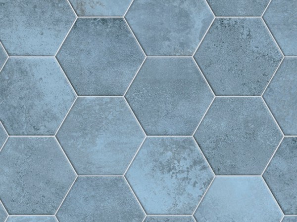 Porcelanato Español Samoa Hexagonal Aqua Mate