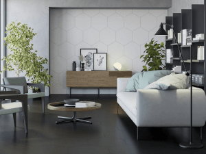 Azulejo Porcelanato Español Hexagonal Basic White