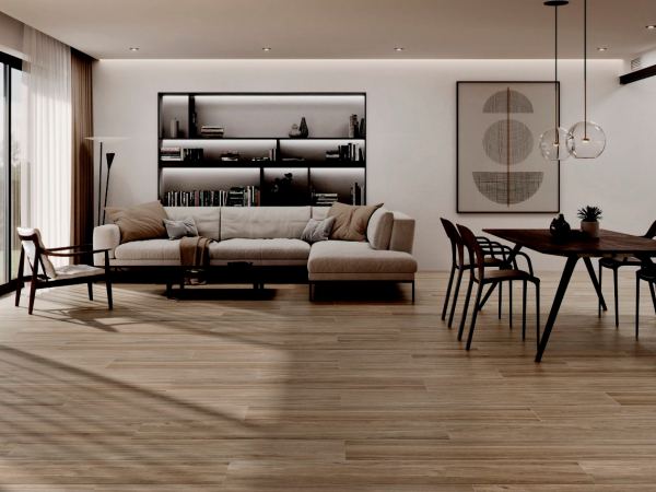 Porcelanato Español Imitación Madera Havsta Brown Mate Rectificado