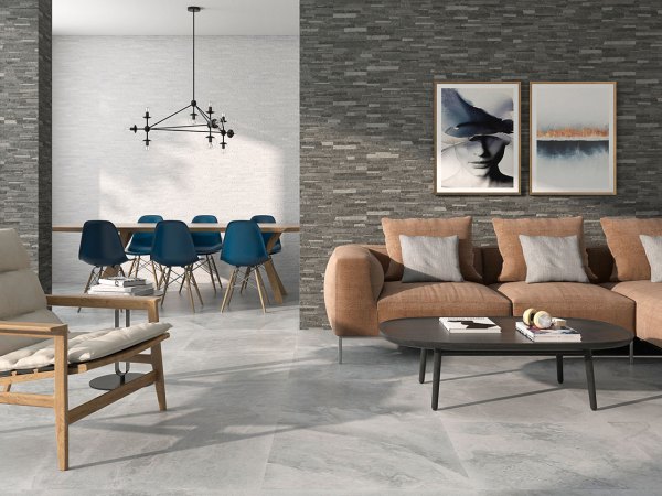 Fachaleta Española G Mubi Blanco-Mubi Negro Porcelánica Imitación Piedra