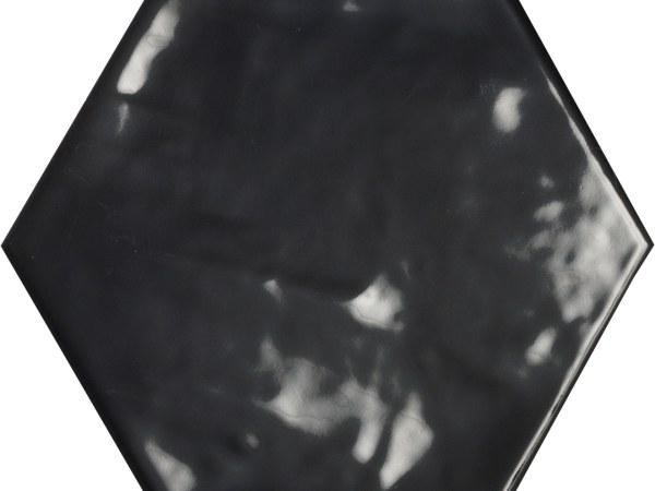 Porcelanato Español Chiara Negro Hexagonal Brillante