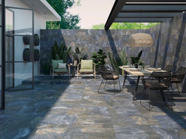 Porcelanato Español Ess Adz Nerva Azul Antideslizante