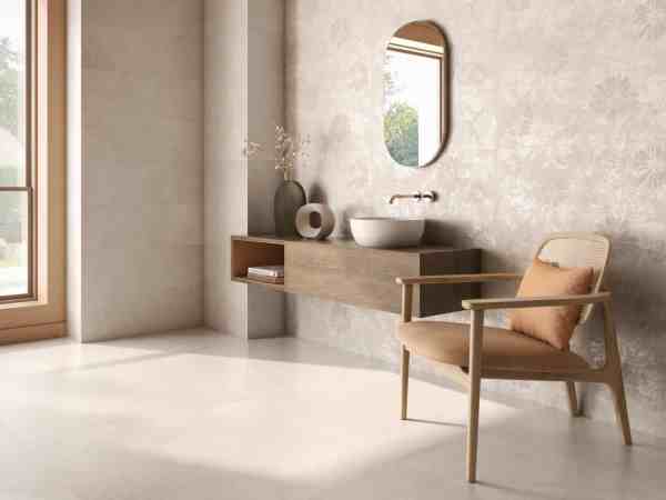 Azulejo Español Amira Daisy Beige Mate Rectificado