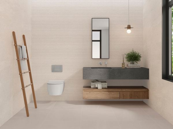 Azulejo Español Ec Stoneface Marfil- Rlv Stoneface Marfil Mate