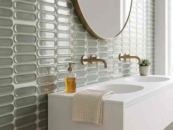 Azulejo Español Oval Emerald Brillante para Baños y Cocinas