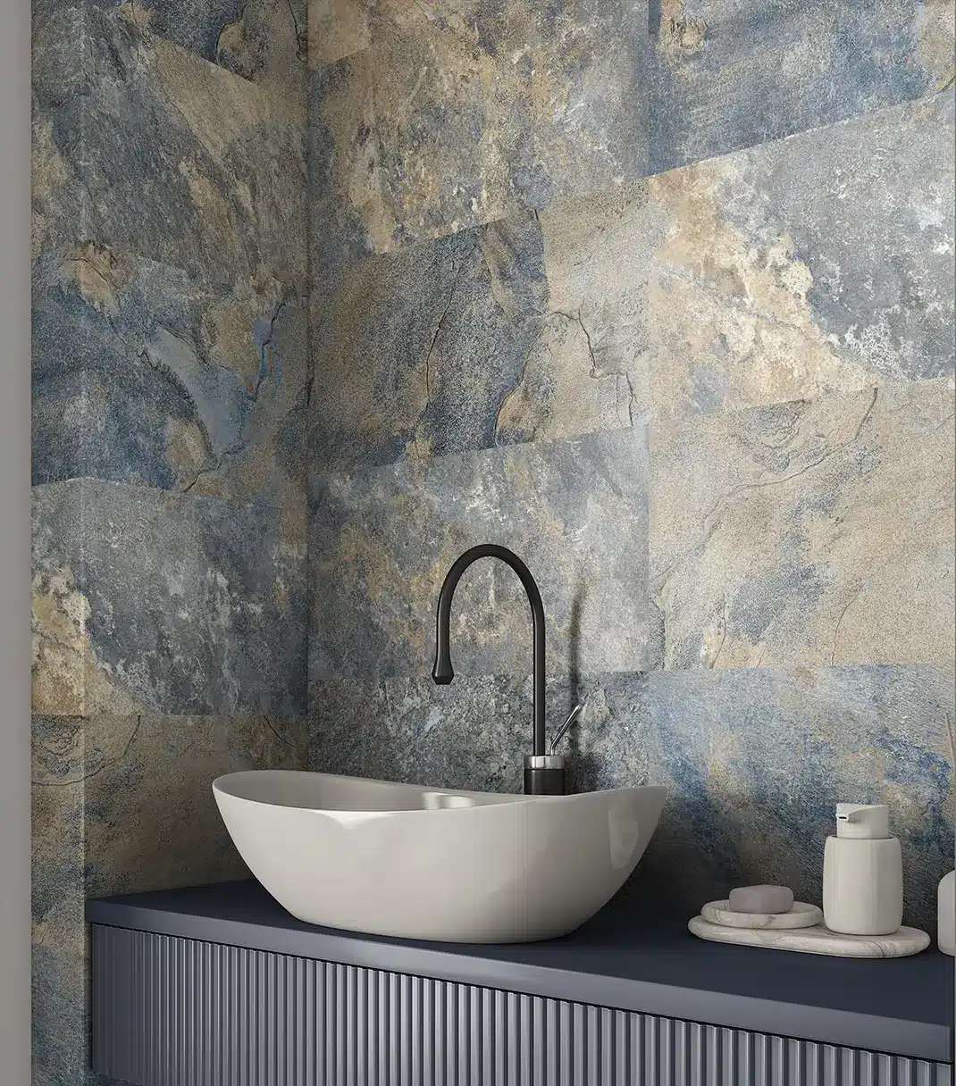 Porcelanato Español Piedra Bali Azul Antideslizante