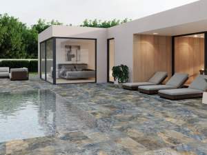 Porcelanato Español Piedra Bali Azul Antideslizante