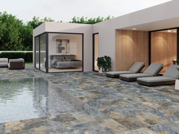 Porcelanato Español Piedra Bali Azul Antideslizante