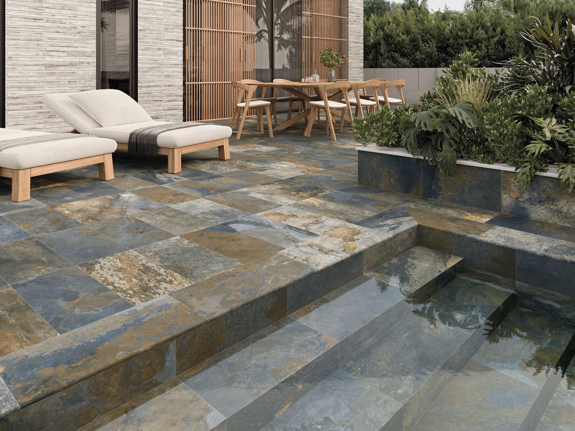 Porcelanato Español Sl Sinai Blue Antideslizante